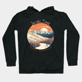 Skiing Time, Aspen, Colorado, USA, winter Hoodie